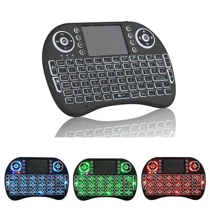 i8 Wireless Keyboard Backlight Air Mouse Remote Control Touchable Handheld for Smart TV Box Desktop PC 7 Color English Russian