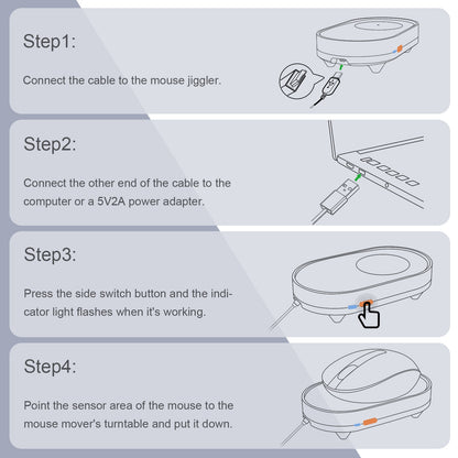 VAYDEER Mouse Jiggler Mouse Mover Mouse Movement Simulator with ON/OFF Switch for Computer Awakening