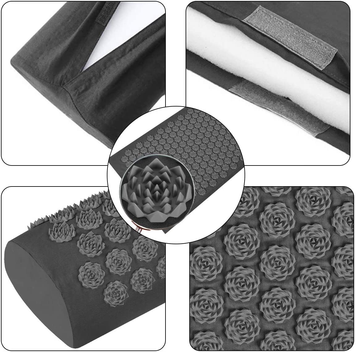 Shiatsu Acupressure Mat Spike Massage Pad Kuznetsov's Applicator Sport Fitness Cushion Pillow Massager Yoga Mat Pilates Exercise