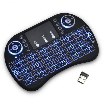 i8 Wireless Keyboard Backlight Air Mouse Remote Control Touchable Handheld for Smart TV Box Desktop PC 7 Color English Russian