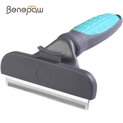 Benepaw Professional Self Cleaning Dog Comb Comfortable Handle Long Short Hair Pet Brush Grooming Effective Deshedding Tool