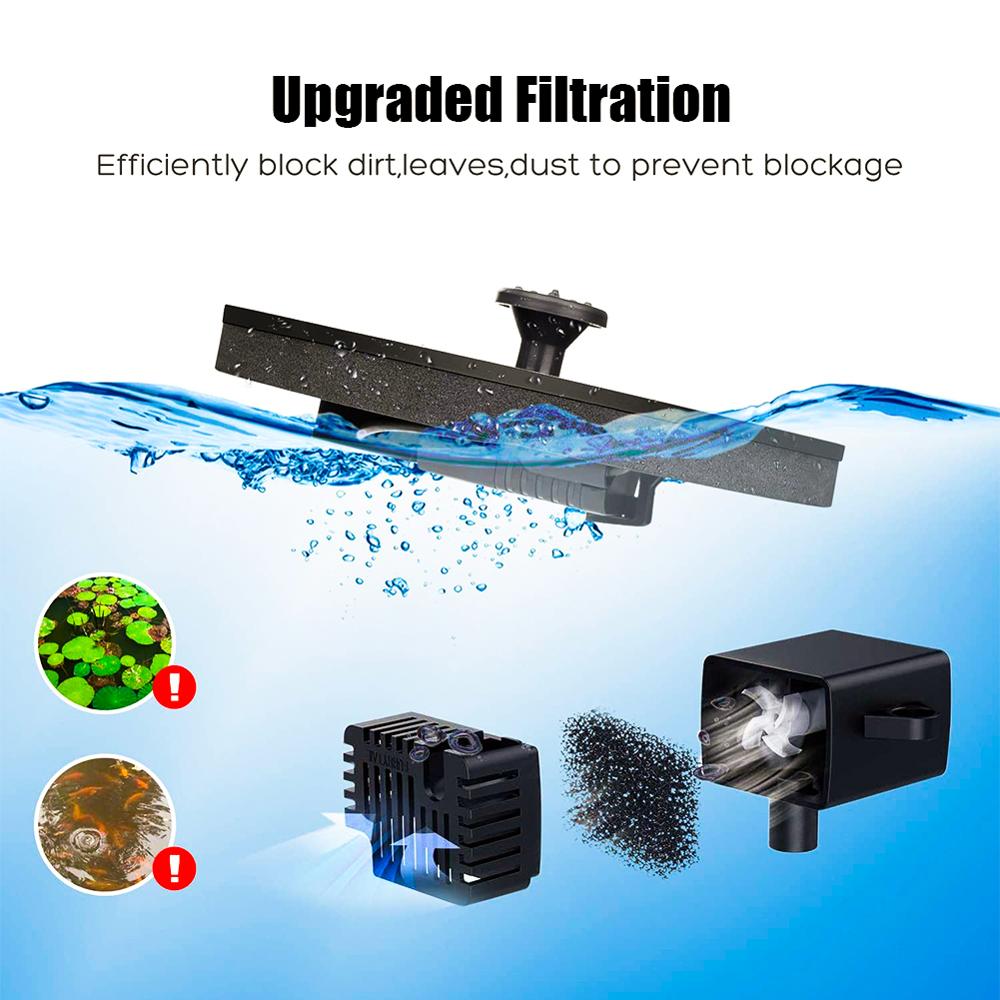 Solar Floating Water Fountain Bird Bath Fountain Pump Pond Decoration Solar Powered fountain Water Pump for Garden and Patio