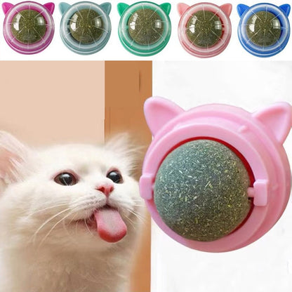 Catnip Toy Catnip Balls for Cat Wall Stick-on Licking Catnip Wall Ball Catmint Candy Catnip Toys Kitten Accessories Pet Supplies