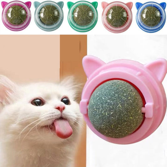 Catnip Toy Catnip Balls for Cat Wall Stick-on Licking Catnip Wall Ball Catmint Candy Catnip Toys Kitten Accessories Pet Supplies