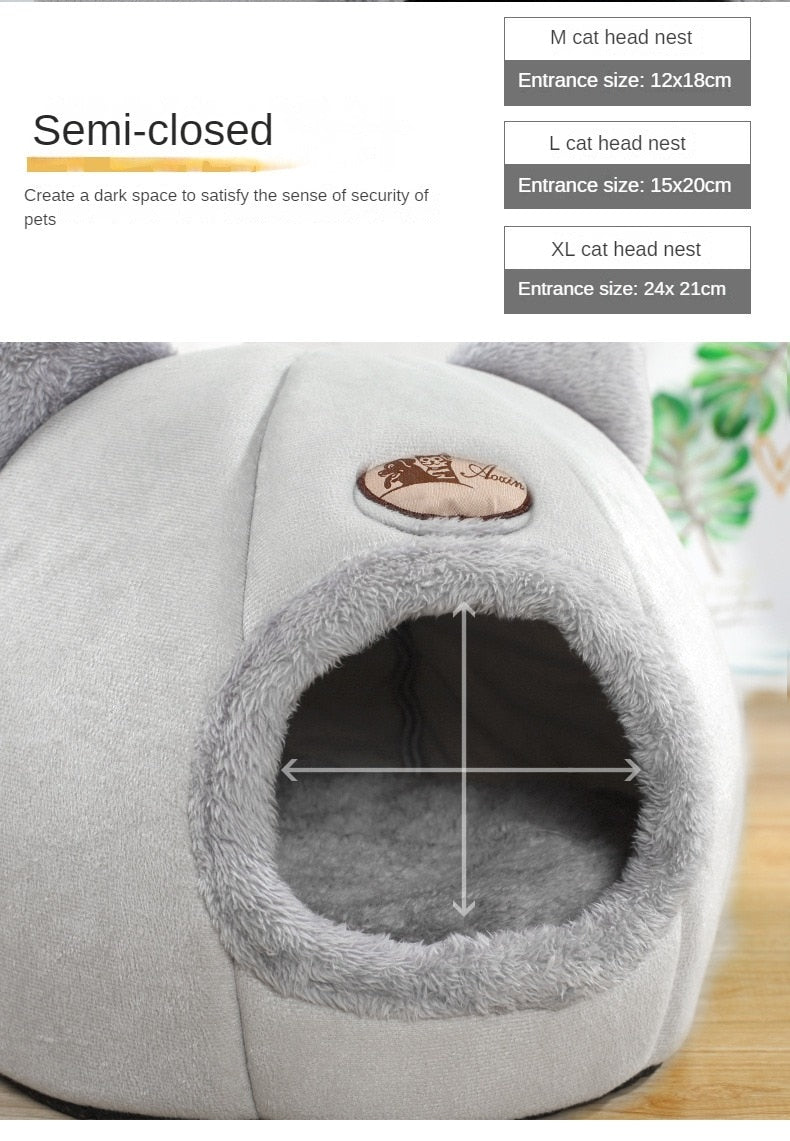 New Deep Sleep Comfort In Winter Cat Bed Iittle Mat Basket Small Dog House Products Pets Tent Cozy Cave Nest Indoor Cama Gato