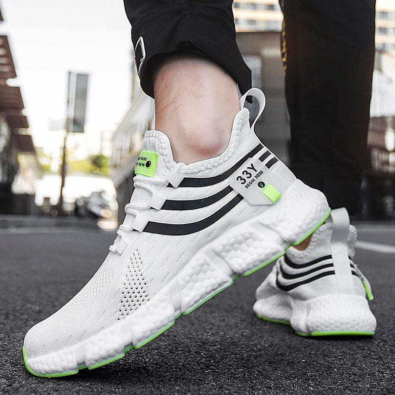 Men's Sneakers Mesh Breathable Running Shoes Male Light Non-slip Classic Sports Casual White Shoes Women Couple Tenis Masculino