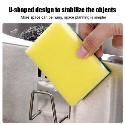 Kitchen Sponge Storages Sink Drain Drying Rack Shelf Toilet Bathroom Sponge Holder Cleaning Sponge Rack Hooks Accessories Tools