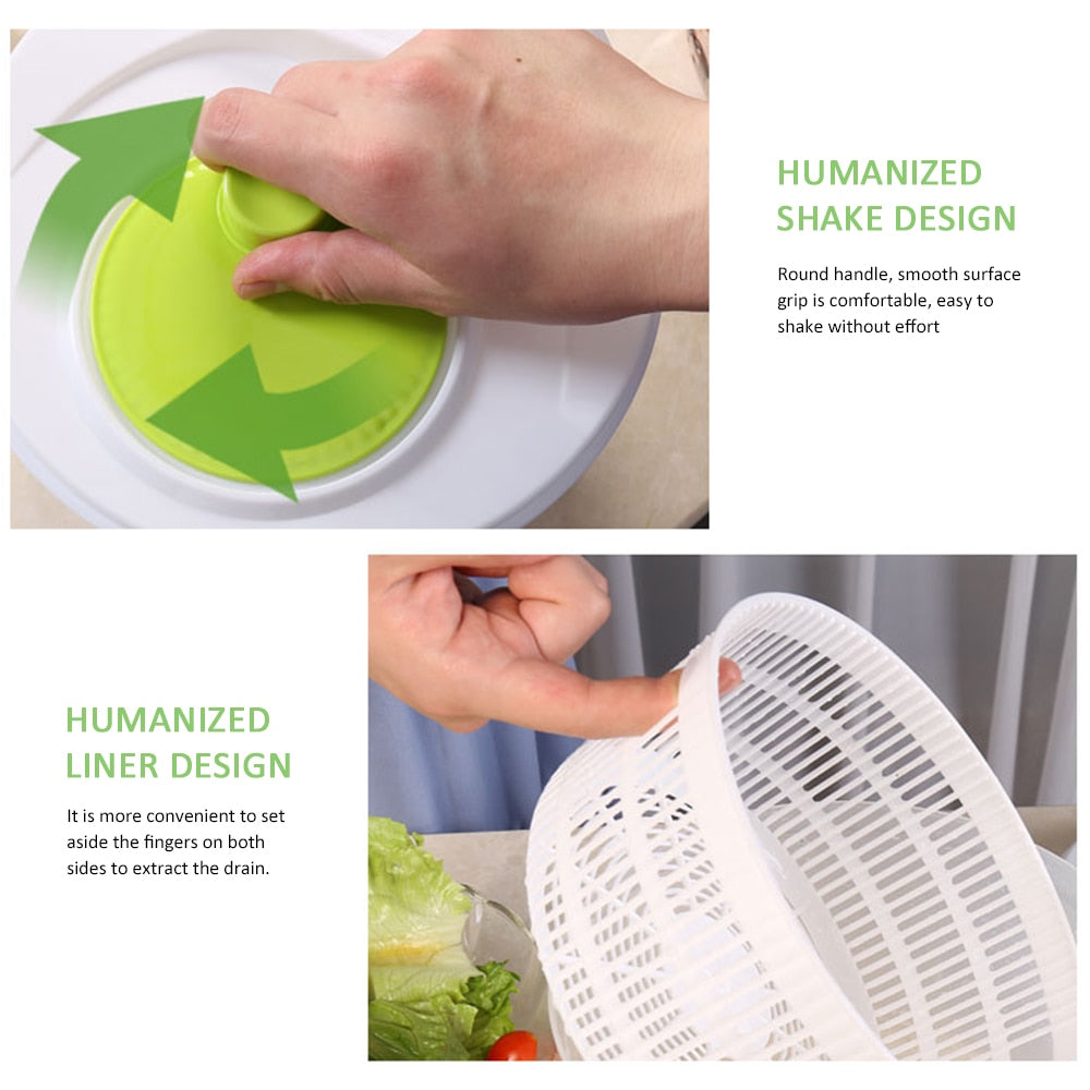 Salad Spinner Vegetable Lettuce Greens Dryer Washer Crisper Vegetable Centrifuge Salad Drying for Greens Kitchen Accessories