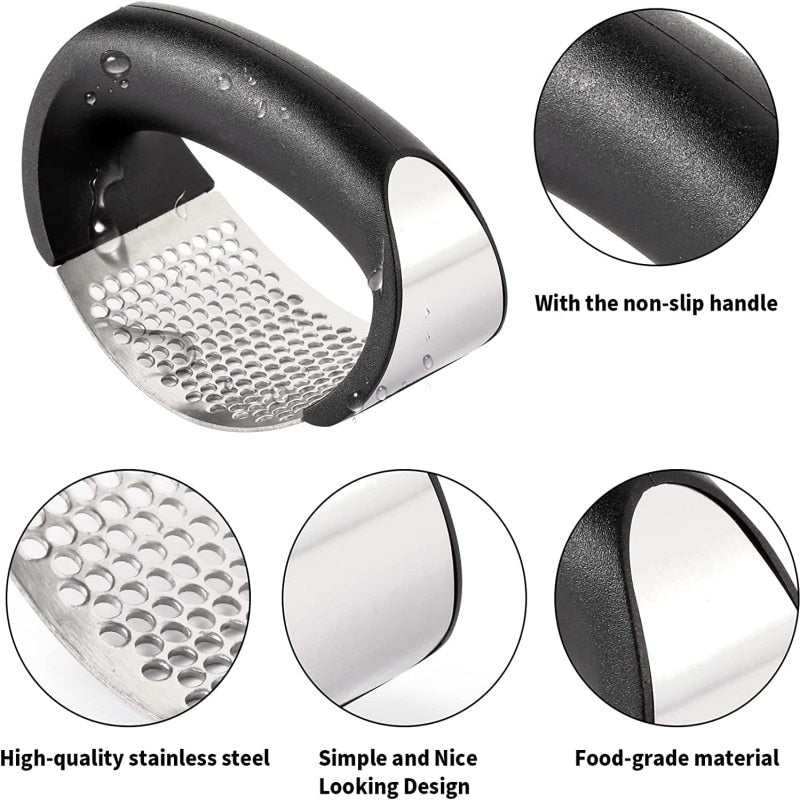 Garlic Crusher Stainless Steel Garlic Press Manual Garlic Mincer Chopping Garlic Tool Kitchen Gadgets Set Kitchen Accessories