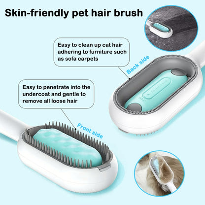 Dog Cat Hair Removal Brushes with Water Tank Wipes Pet Dog Grooming Deshedding Massage Comb Pet Cleaning Supplies Accessories