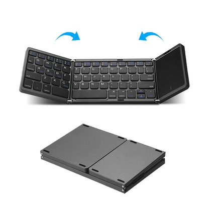 HUWEI Mini Folding Wireless Bluetooth Keyboard Russian Spanish Arabic Hebrew Portugues with Touchpad for Windows, Android, IOS