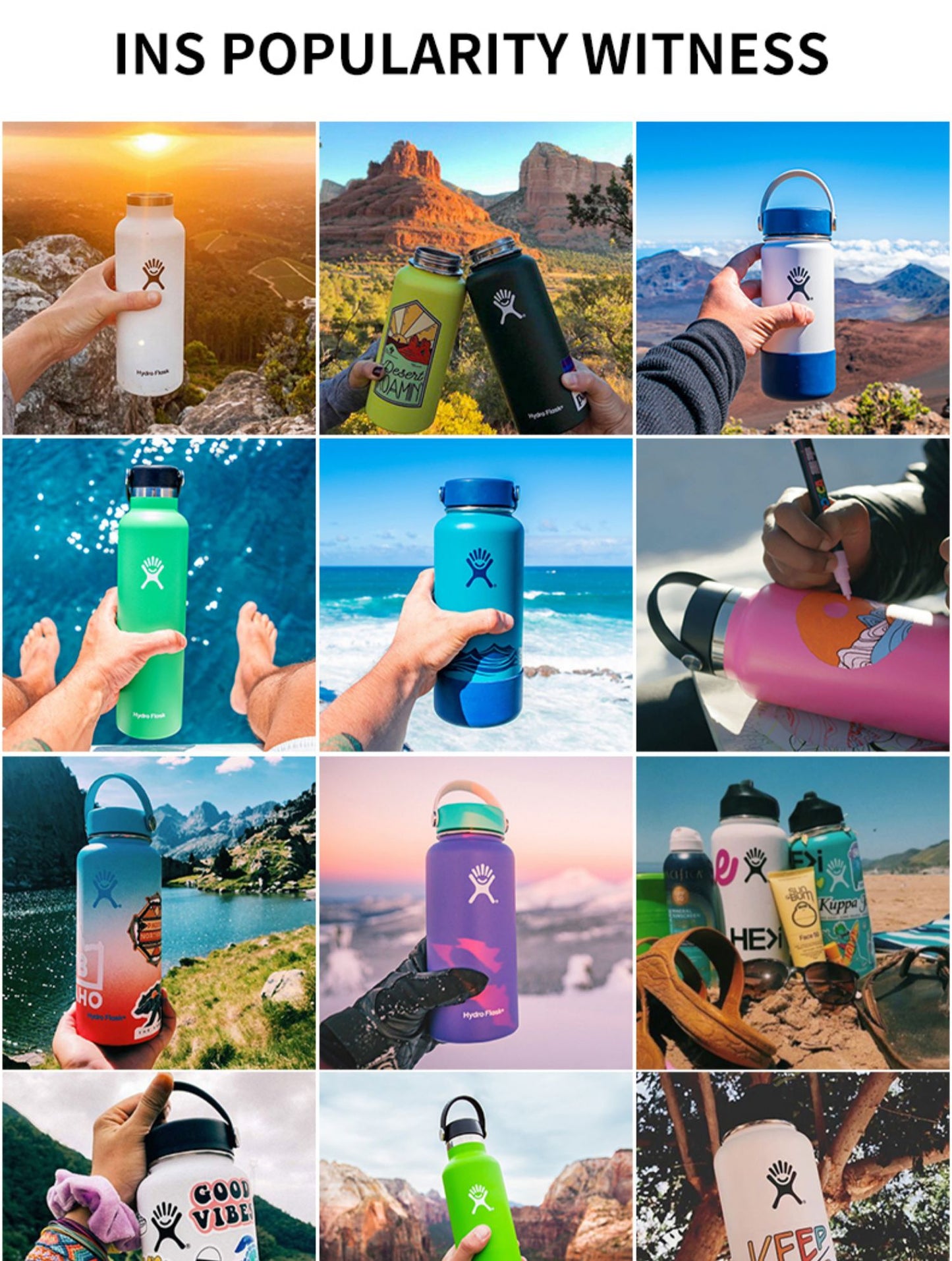 Hydro Flask Fashion Standard Stainless Steel Insulated Cup Men and Women Sports Water Cup Outdoor Water Cup Children Water Bot