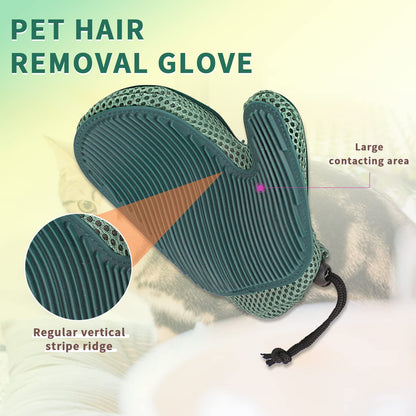 Cat Hair Glove & Pet Fur Remover Glove, Dog Grooming Glove Brush for Shedding,Pet Hair Remover Mitt for Cleaner, grooming glove