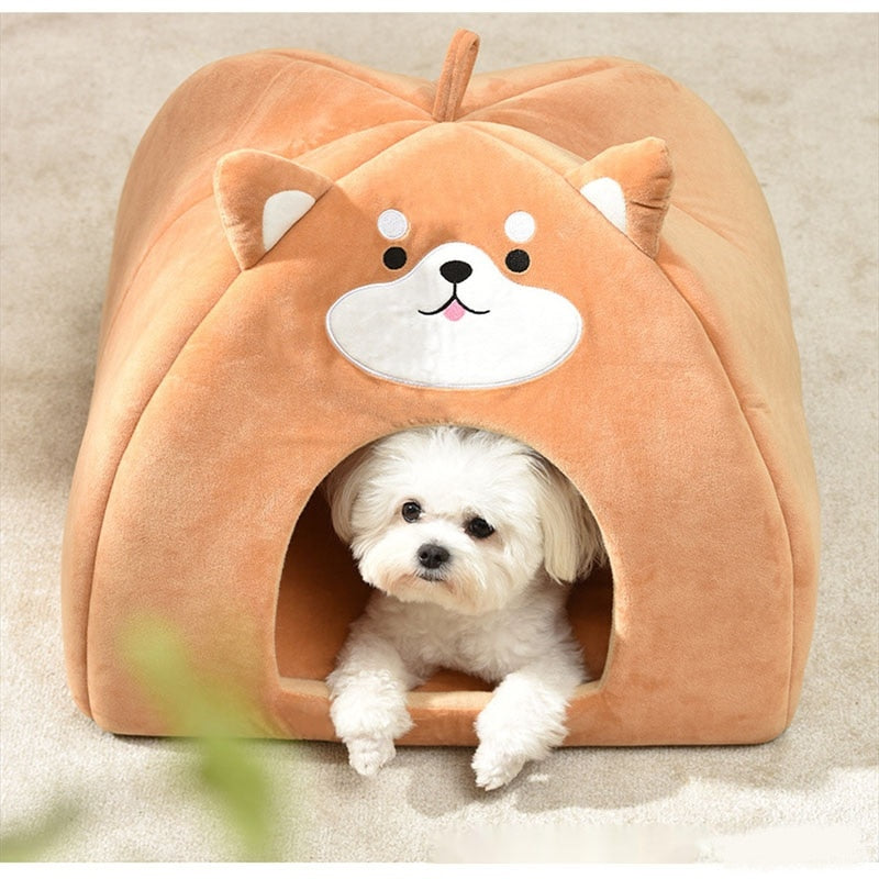 Pet House Cat Dog Kennel Autumn/Winter Warm Mat Kitten Small Puppy and Medium-Sized Kennel Is Machine Washable