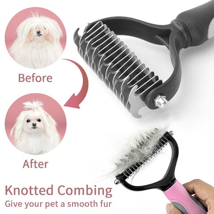 Pet Hair Removal Comb Cat Dog Brush Pet Hair Grooming Tool Puppy Hair Shedding Combs Pet Fur Trimming Dematting Deshedding Brush