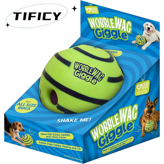 Wobble Wag Giggle Glow Ball Interactive Dog Toy Fun Giggle Sounds When Rolled or Shaken Pets Know Best As Seen On TV