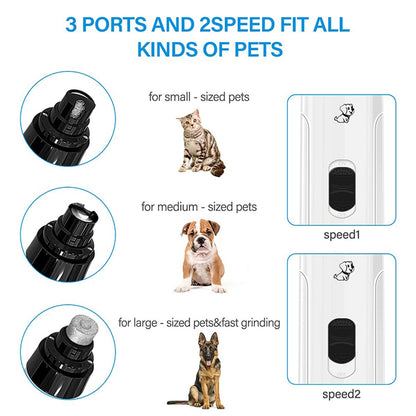 New Electric Dog Nail Clippers for Dog Nail Grinders USB Charging Rechargeable Pet Quiet Cat Paws Grooming Nail Trimmer Tools