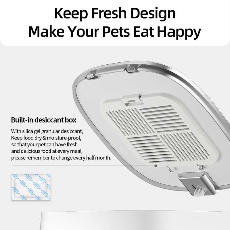 ROJECO Automatic Cat Feeder Pet Smart Cat Food Kibble Dispenser Remote Control WiFi Button Auto Feeder For Cats Dog Accessories