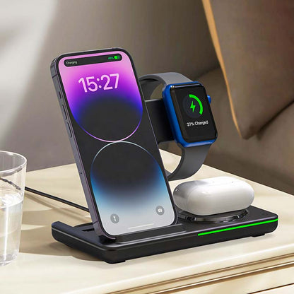 Foldable  Wireless Charger Stand for iPhone 14 13 Pro Fast Charging Dock Station for Apple Watch Ultra S8 S7 S6 AirPods Pro 2