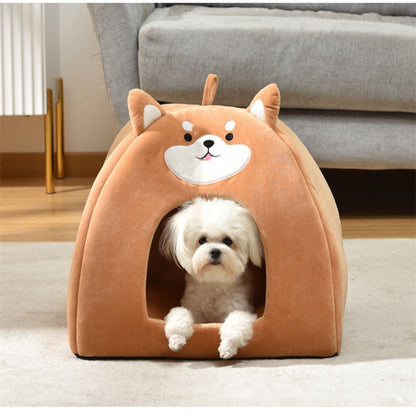 Pet House Cat Dog Kennel Autumn/Winter Warm Mat Kitten Small Puppy and Medium-Sized Kennel Is Machine Washable