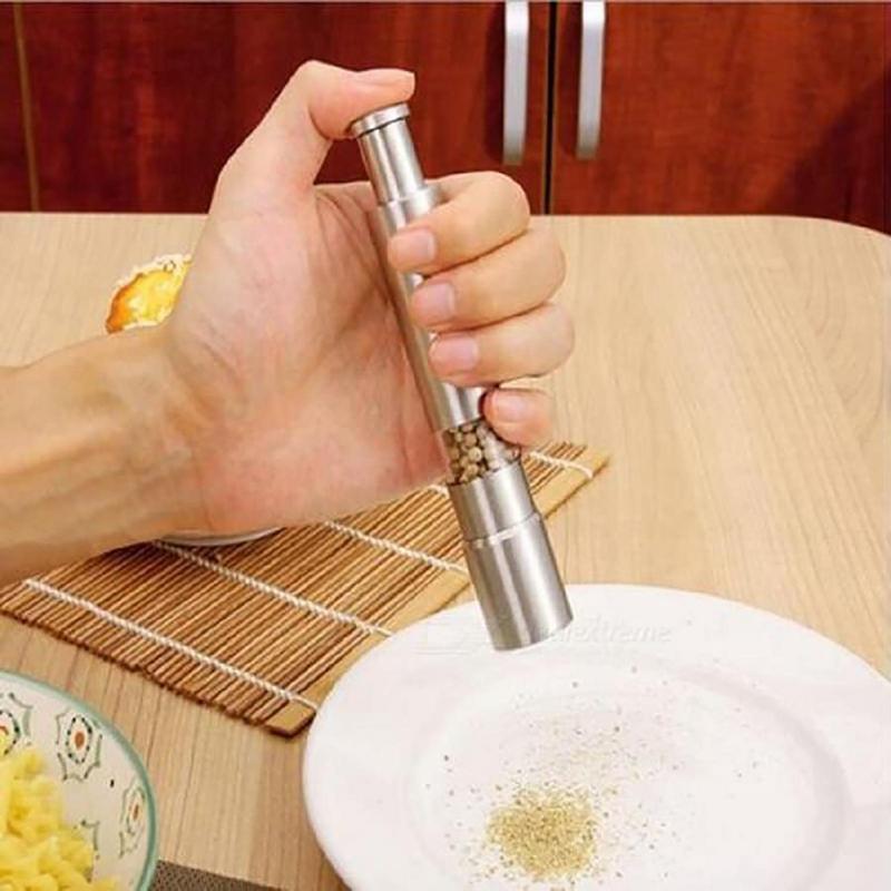 Thumb Pepper Grinder Stainless Steel Salt Grinder Pepper Mill Single Hand Mini Salt And Pepper Grinder Set Or Single Manual