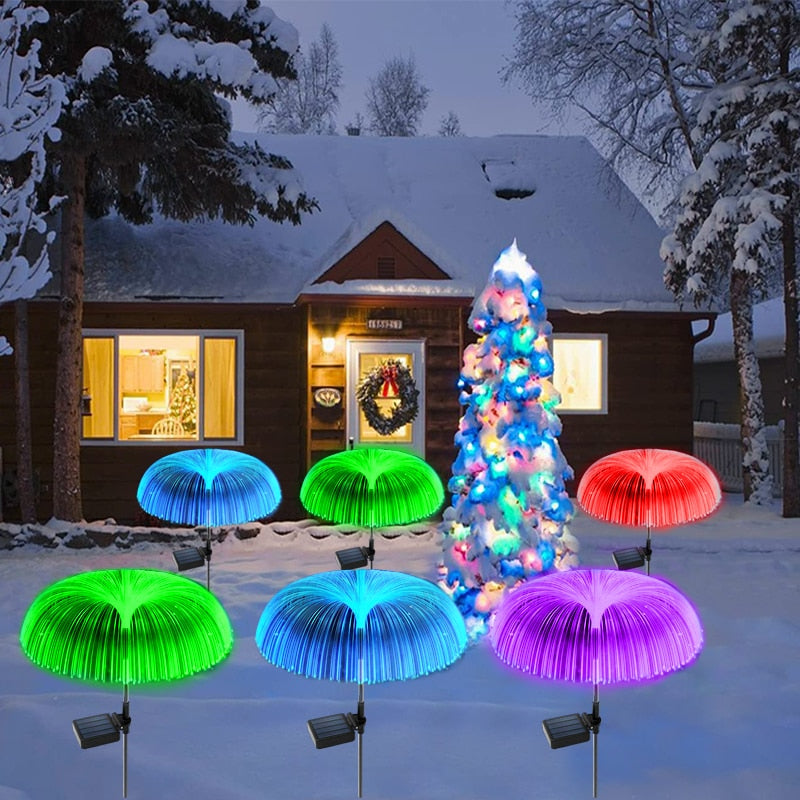 Solar LED Garden Lights Jellyfish Decoration Solar Power Waterproof Outdoor Pathway Solar Lamp