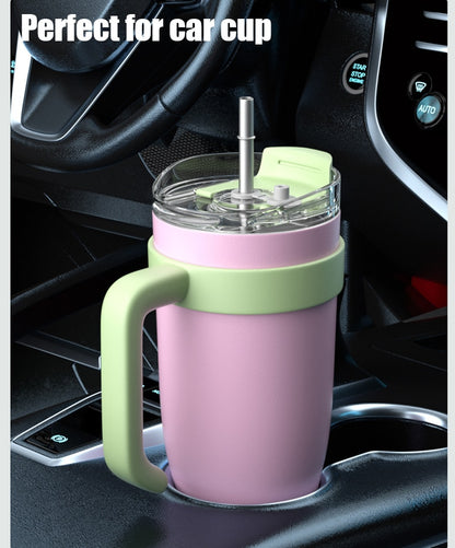 40 oz Tumbler With Handle and Straw Lid Car Cup Stainless Steel Vacuum Insulated Mug Cup Tumbler Water Bottle Office Coffee Mug