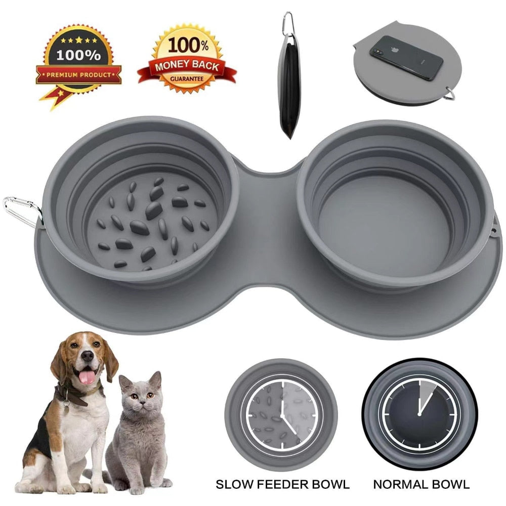 Silicone Foldable Dogs Bowls for Dogs Water Bottles Pet Portable Drinker for Dogs Travel Pets Feeding Cat Bowls Feeding Supplies