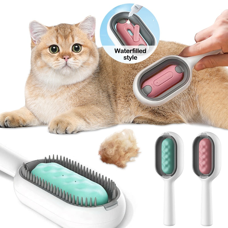 Dog Cat Hair Removal Brushes with Water Tank Wipes Pet Dog Grooming Deshedding Massage Comb Pet Cleaning Supplies Accessories