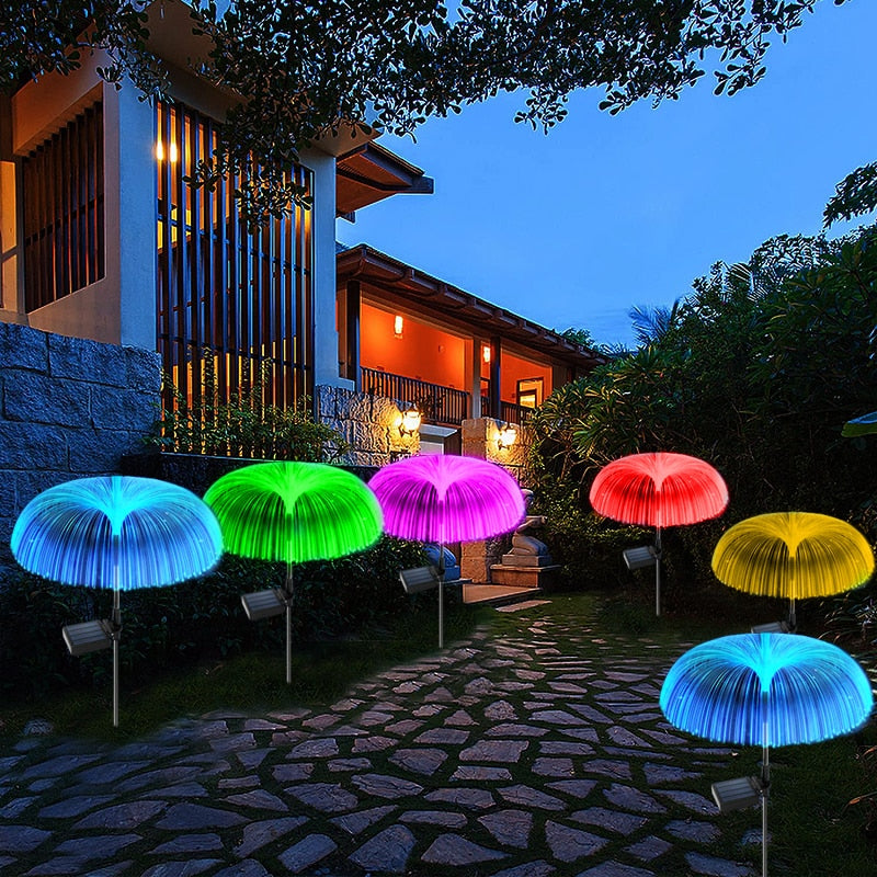 Solar LED Garden Lights Jellyfish Decoration Solar Power Waterproof Outdoor Pathway Solar Lamp