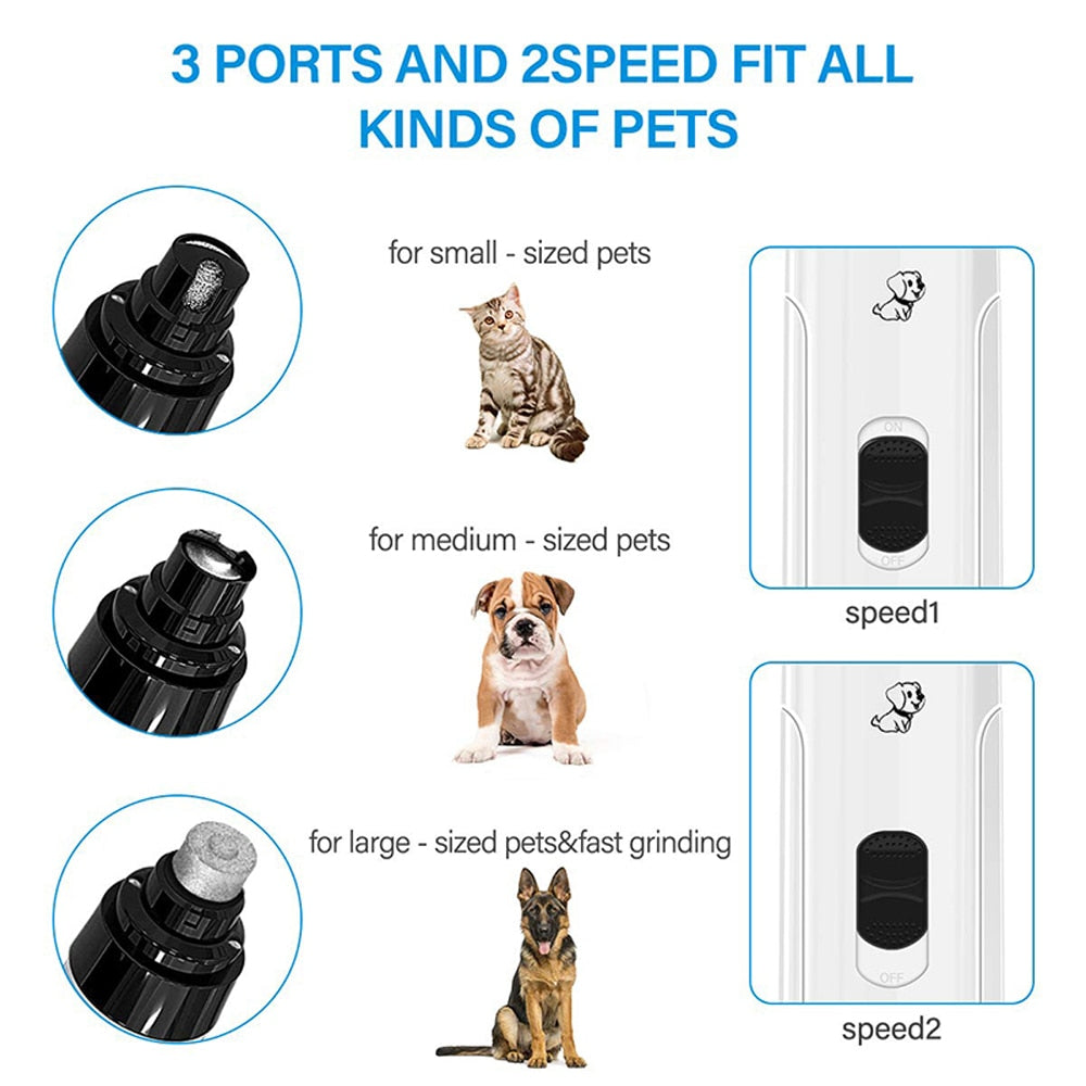 New Electric Dog Nail Clippers for Dog Nail Grinders Rechargeable USB Charging Pet Quiet Cat Paws Nail Grooming Trimmer Tools