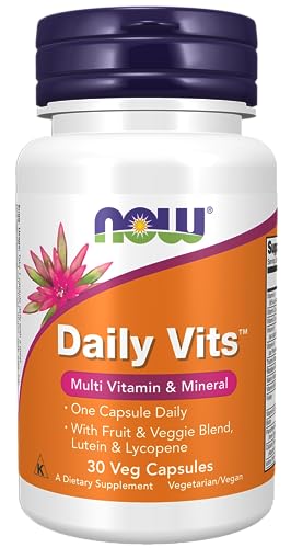 NOW Supplements, Daily Vits™with Fruit & Veggie Blend, Lutein and Lycopene, 30 Veg Capsules