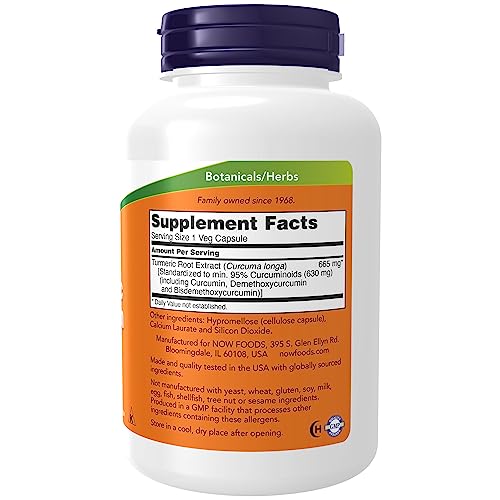 NOW Supplements, Turmeric Curcumin, Derived from Turmeric Root Extract, Herbal Supplement, 120 Veg Capsules