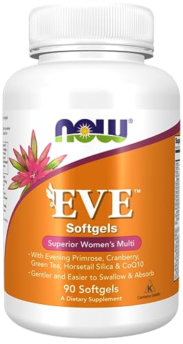 NOW Supplements, Eve™ Women's Multivitamin with Evening Primrose, Cranberry, Green Tea, Horsetail Silica & CoQ10, 90 Softgels