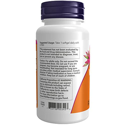 NOW Supplements, Vitamin A (Fish Liver Oil) 25,000 IU, Essential Nutrition, 250 Softgels