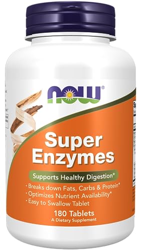 NOW Supplements, Super Enzymes, Formulated with Bromelain, Ox Bile, Pancreatin and Papain, 180 Tablets