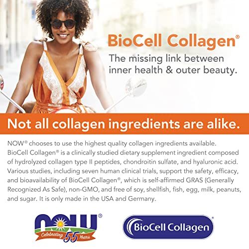 NOW Supplements, BioCell Collagen® Hydrolyzed Type II, Clinically Validated, 120 Veg Capsules