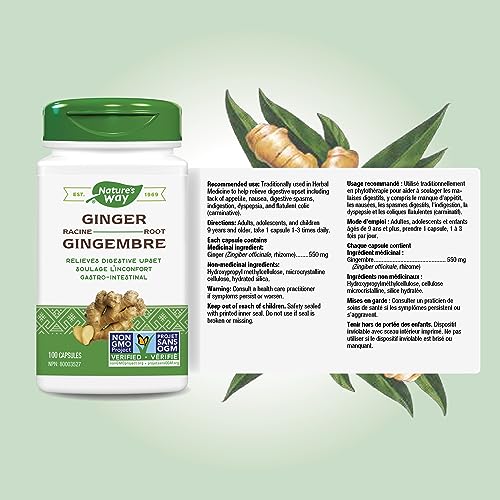 Nature's Way Ginger Root, Traditional Digestive Support*, 1,100 mg, 240 Vegan Capsules