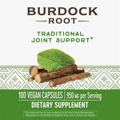 Nature's Way Burdock Root, Traditional Joint Support*, 100 Vegan Capsules