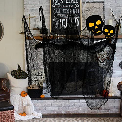 Yunfan 590" x 30" Halloween Creepy Cloth Spooky Halloween Decorations Indoor Outdoor Haunted House Party Decor Supplies Backdrops for Garden,Doorways,Yard,Home,Windows