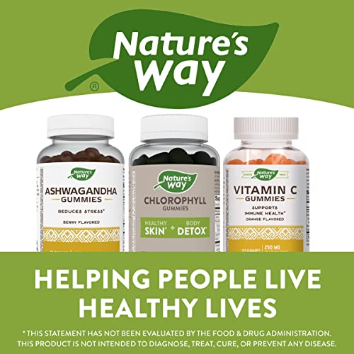 Nature’s Way Chlorophyll Gummies, Internal Deodorant*, Supports Healthy Skin and Body Detox*, Orchard Fruit Flavored, 60 Gummies